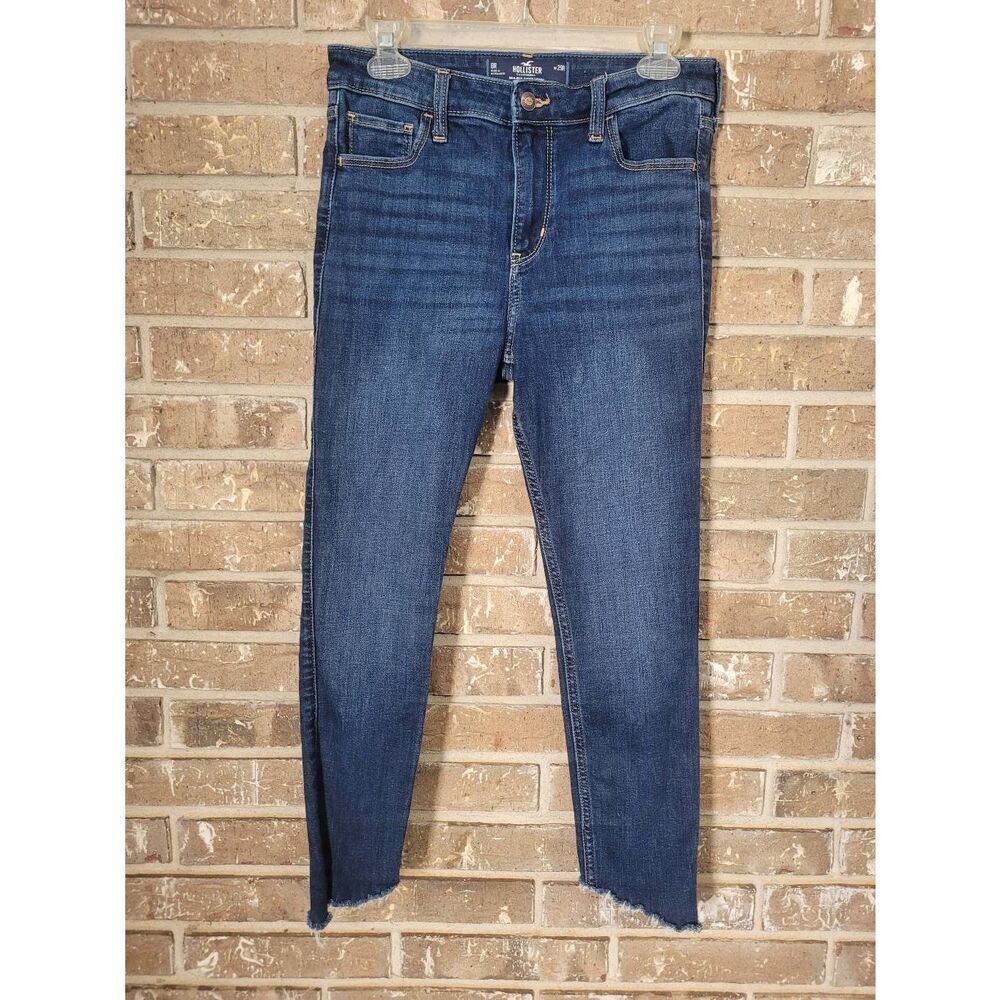 Hollister Hi-Rise Super Skinny Distressed Slanted Hem Jeans, Women's 8R/29